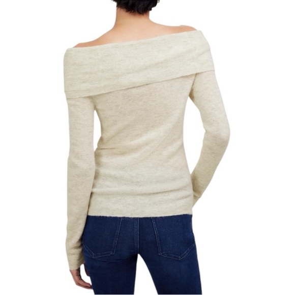 Madewell Alpaca-Blend Off-Shoulder Sweater in Heather Alabaster - Picture 4 of 8